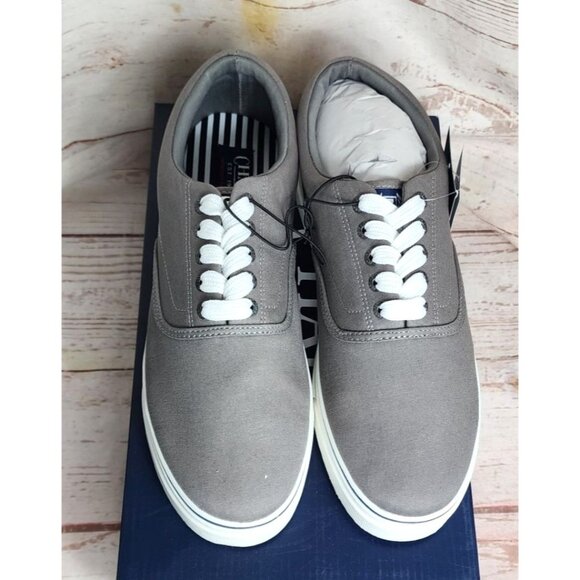 M Chaps Grey Canvas Lace-Up Low Cut Dress/Casual Shoes – Size 10 Versatile Men's - Picture 8 of 11